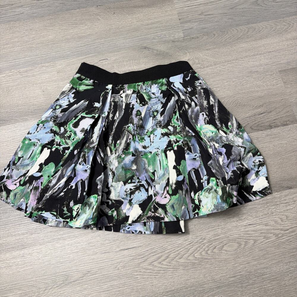 Milly Minis Girls Katie Painted Floral Print Pleated A Line Mini Skirt Size 12